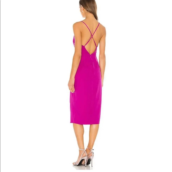 Fuschia/ Electric Purple midi dress by LOVERS + FRIENDS on Revolve - Picture 2 of 5